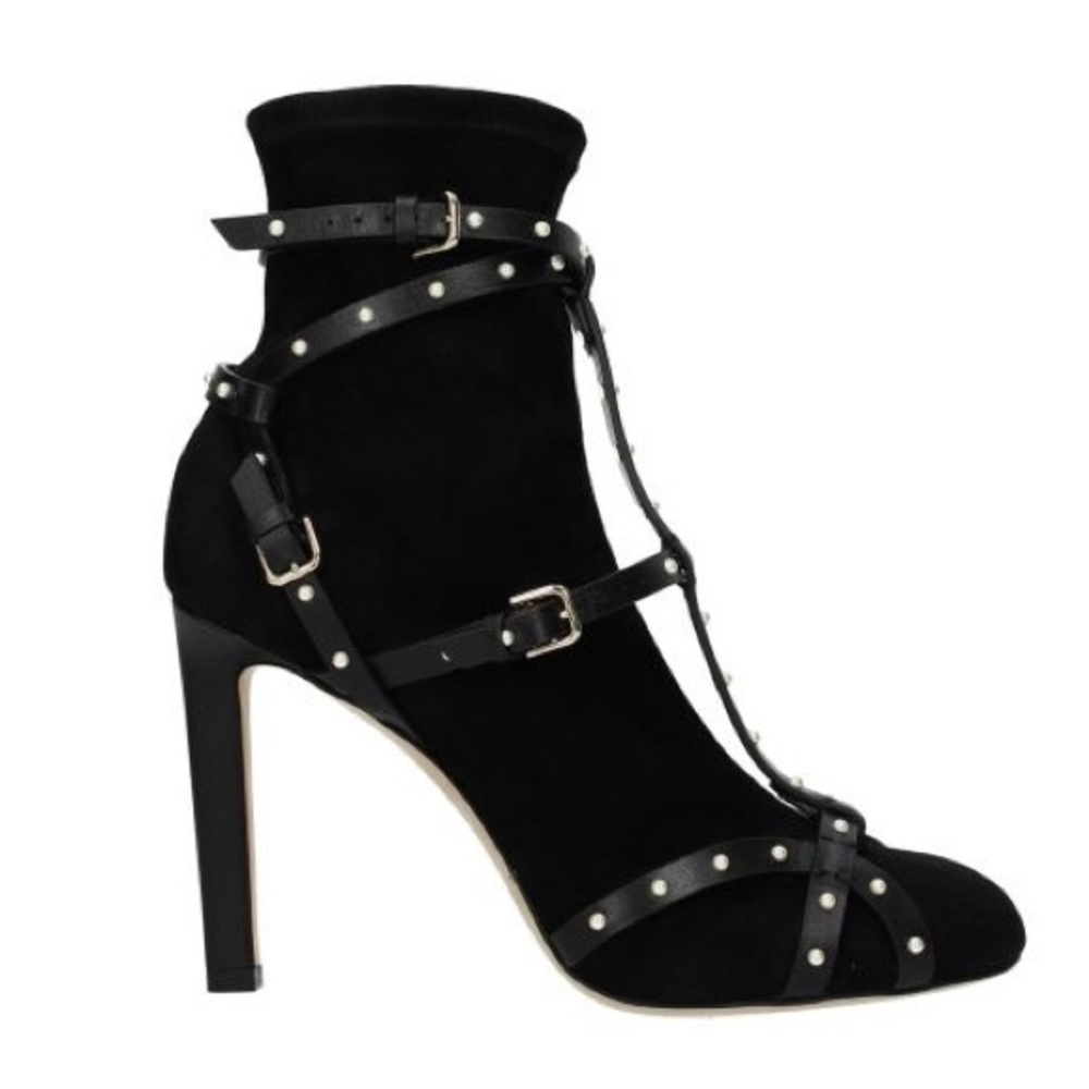 Jimmy Choo Brianna 100 Suede & Leather High-Heel Booties